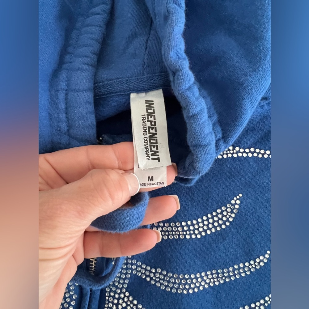 Bones Rhinestone Hoodie - Royal Blue - Picture 6 of 8